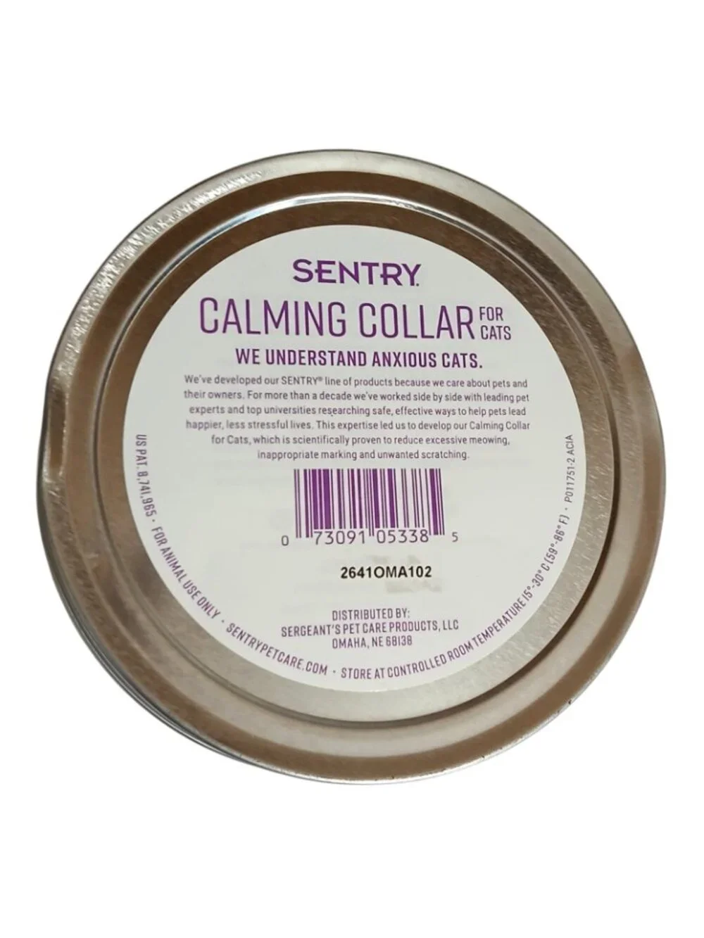 Sentry Calming Collar for Cats, Purple - 2 Count 30-days each (60 days Total)